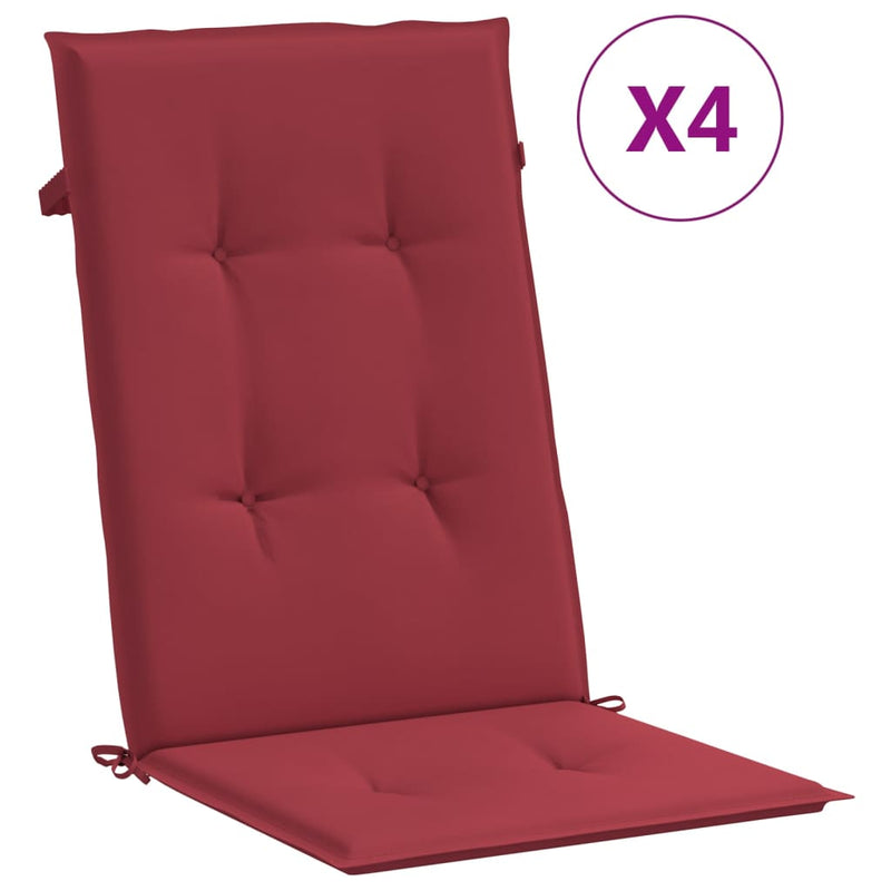 Load image into Gallery viewer, Vidaxl tuinstoelkussens 4 st hoge rug 120x50x3 cm stof wijnrood