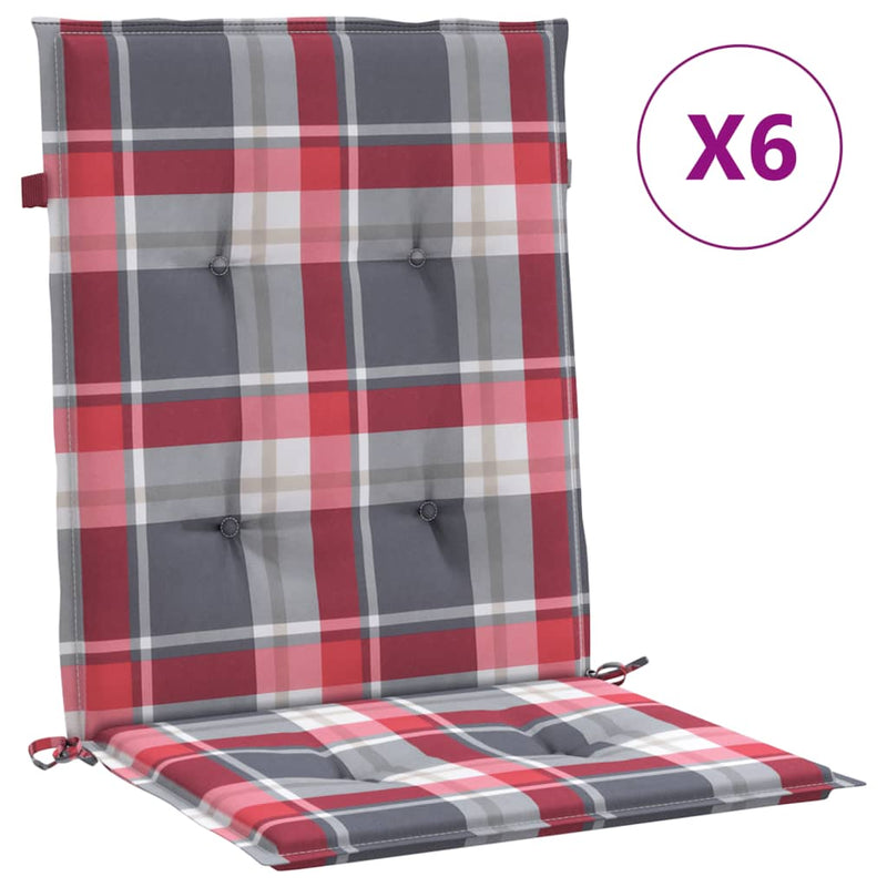 Load image into Gallery viewer, Vidaxl tuinstoelkussens 6 st 100x50x3 cm oxford stof ruitpatroon rood