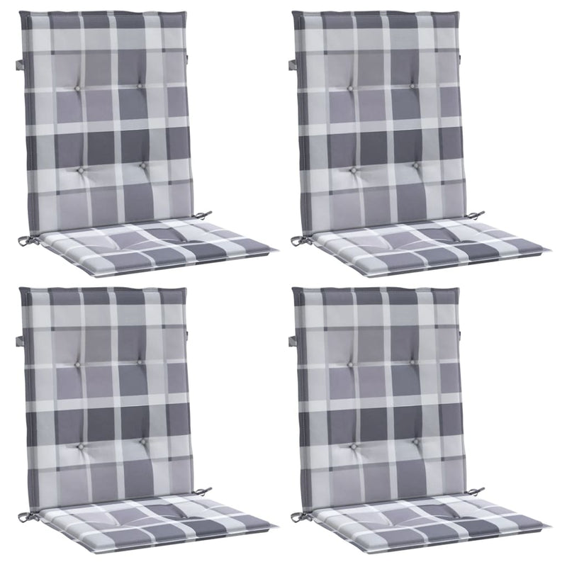 Load image into Gallery viewer, Vidaxl tuinstoelkussens 4 st 100x50x3 cm oxford stof ruitpatroon grijs