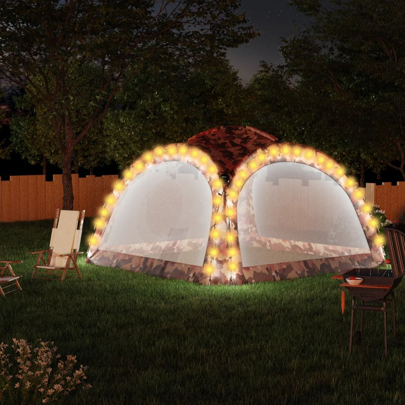 Load image into Gallery viewer, Vidaxl partytent met led en 4 zijwanden 3,6x3,6x2,3 m camouflage