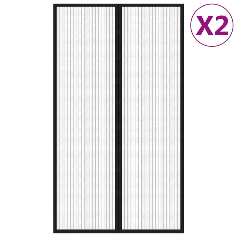 Load image into Gallery viewer, Vidaxl insectendeurgordijnen 2 st magnetisch 200x80 cm zwart