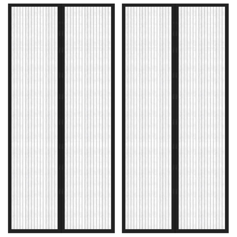 Load image into Gallery viewer, Vidaxl insectendeurgordijnen 2 st magnetisch 210x90 cm zwart