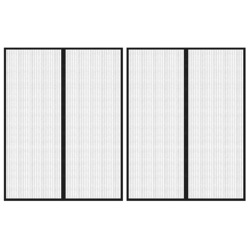 Load image into Gallery viewer, Vidaxl insectendeurgordijnen 2 st magnetisch 230x160 cm zwart