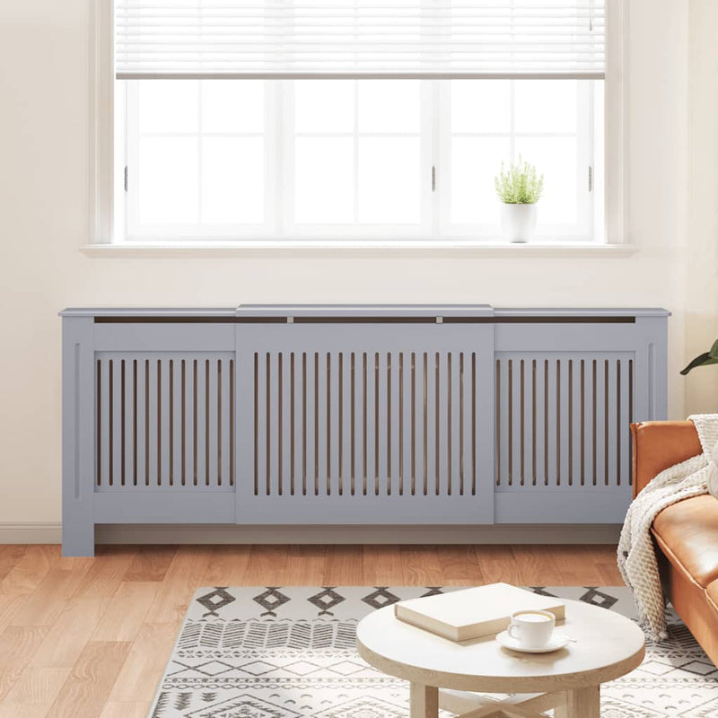 Load image into Gallery viewer, Vidaxl radiatorombouw 205 cm mdf grijs