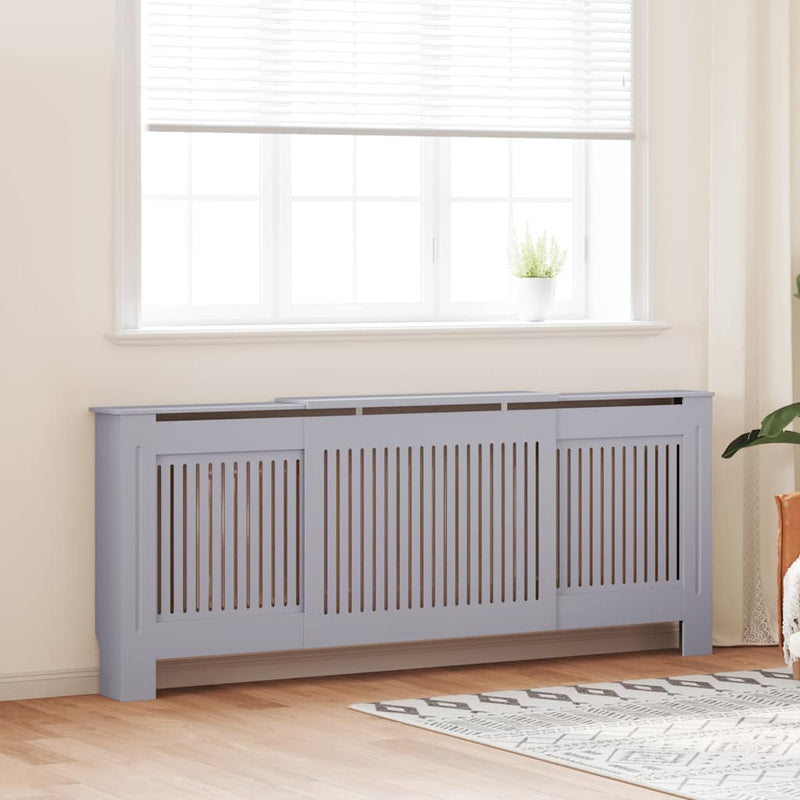 Load image into Gallery viewer, Vidaxl radiatorombouw 205 cm mdf grijs