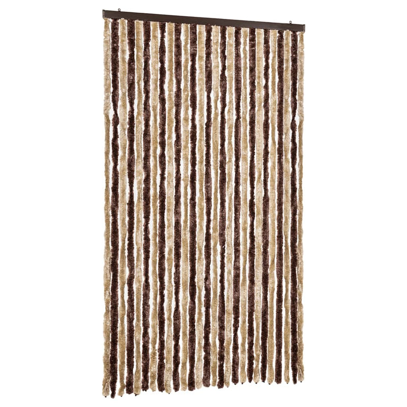 Load image into Gallery viewer, Vidaxl vliegengordijn 118x220 cm chenille beige en lichtbruin