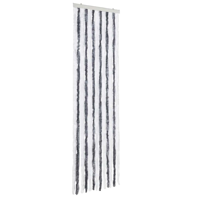 Load image into Gallery viewer, Vidaxl vliegengordijn 56x200 cm chenille grijs en wit