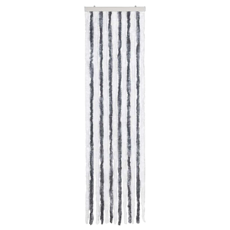 Load image into Gallery viewer, Vidaxl vliegengordijn 56x200 cm chenille grijs en wit