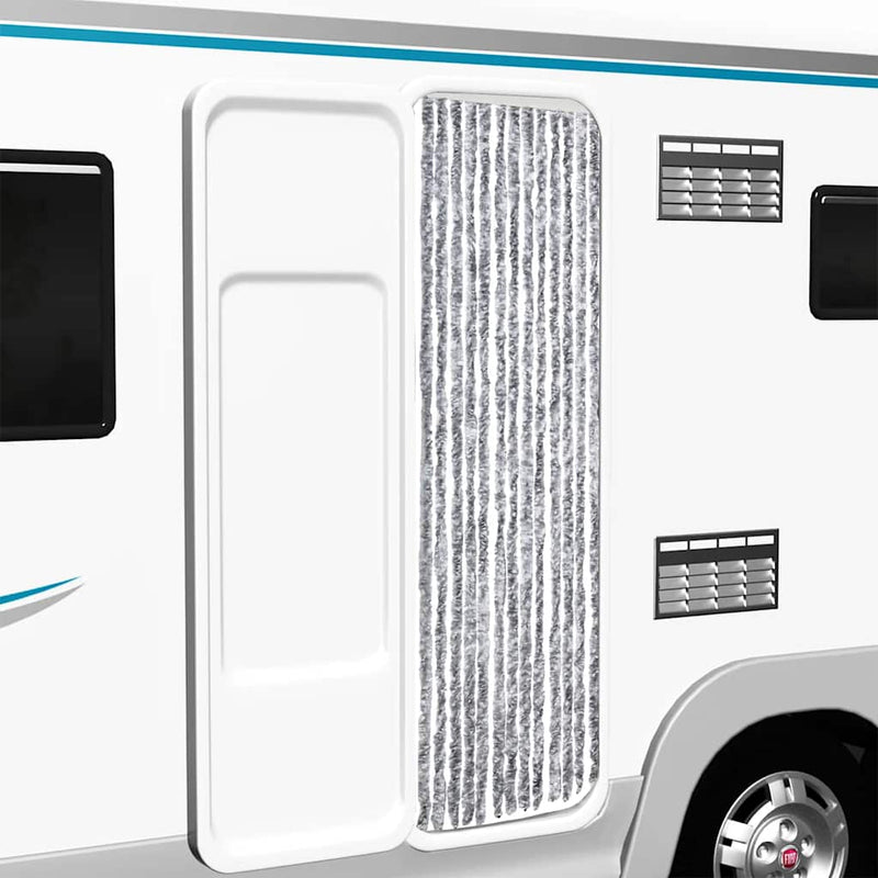 Load image into Gallery viewer, Vidaxl vliegengordijn 56x200 cm chenille wit en grijs