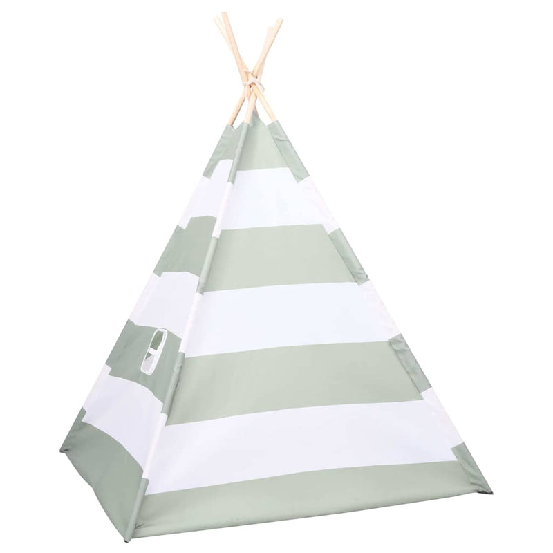 Afbeelding laden in galerijviewer, Vidaxl kindertent grijs en wit 120 x 120 x 150 cm massief grenenhout