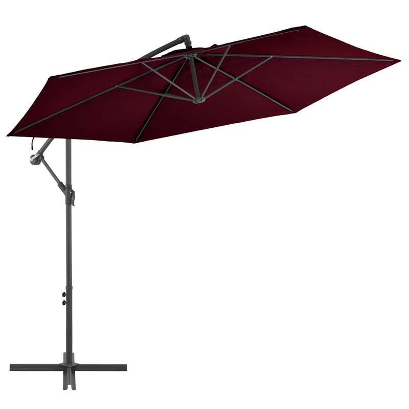 Load image into Gallery viewer, Vidaxl zweefparasol met aluminium paal 300 cm bordeauxrood