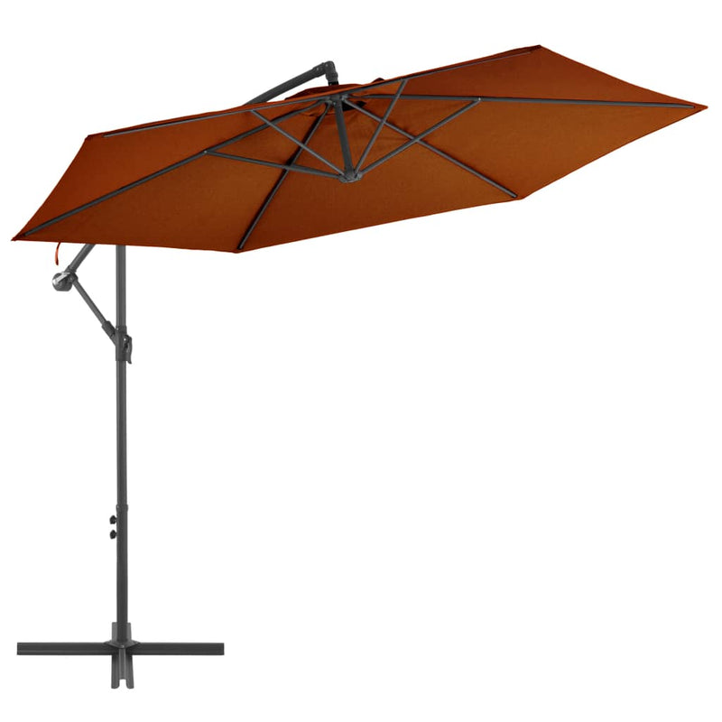 Load image into Gallery viewer, Vidaxl zweefparasol met aluminium paal 300 cm terracottakleurig