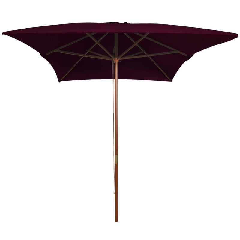 Load image into Gallery viewer, Vidaxl parasol met houten paal 200x300 cm bordeauxrood