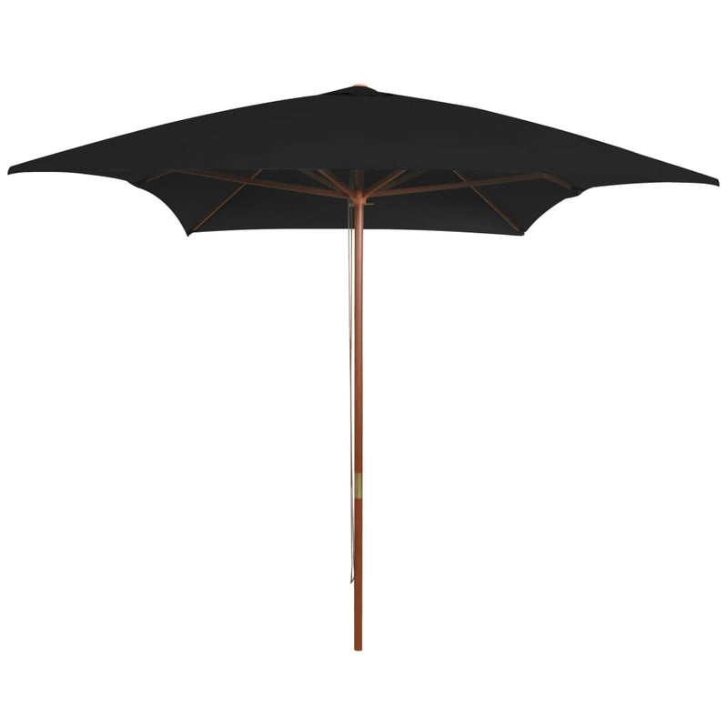 Load image into Gallery viewer, Vidaxl parasol met houten paal 200x300 cm zwart