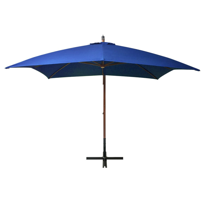 Load image into Gallery viewer, Vidaxl zweefparasol met paal 3x3 m massief vurenhout azuurblauw