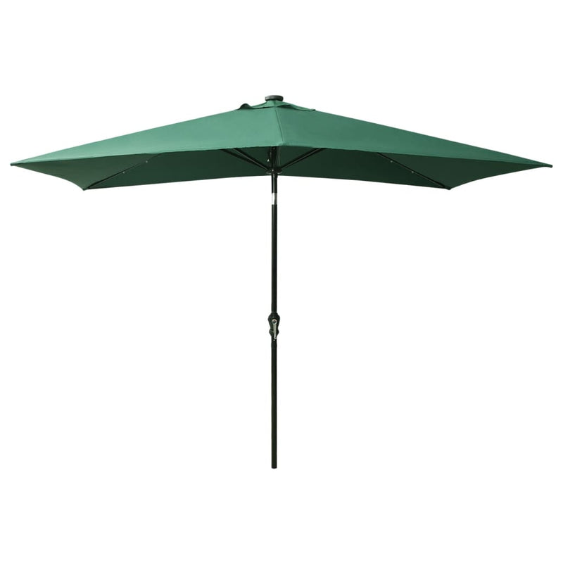 Load image into Gallery viewer, Vidaxl parasol met led's en stalen paal 2x3 m groen