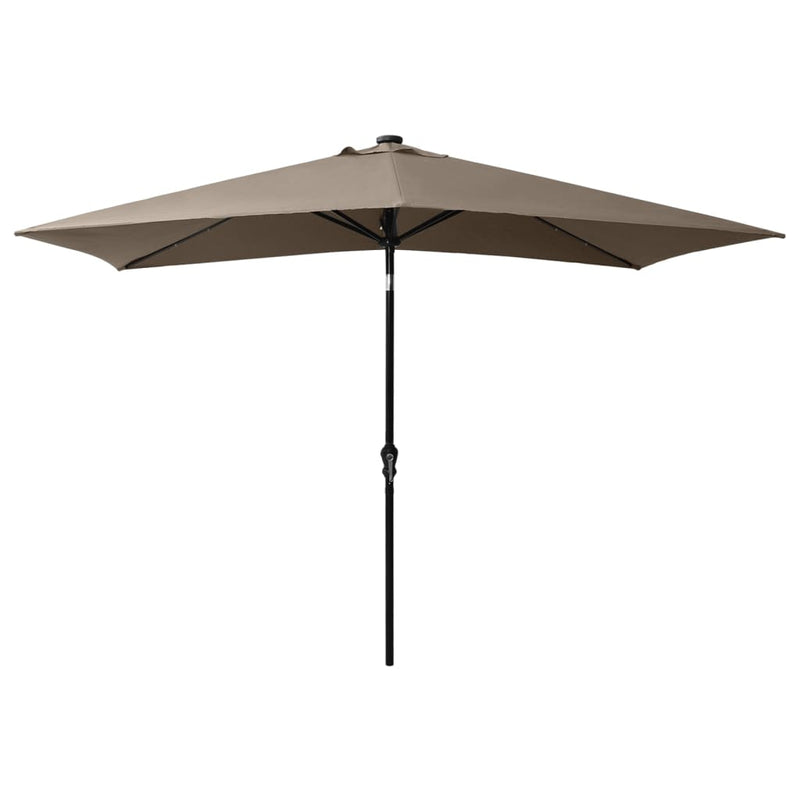 Load image into Gallery viewer, Vidaxl parasol met led's en stalen paal 2x3 m taupe