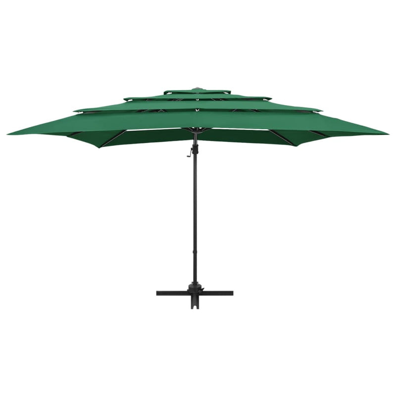 Load image into Gallery viewer, Vidaxl parasol 4-laags met aluminium paal 250x250 cm groen