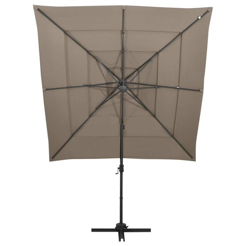 Load image into Gallery viewer, Vidaxl parasol 4-laags met aluminium paal 250x250 cm taupe