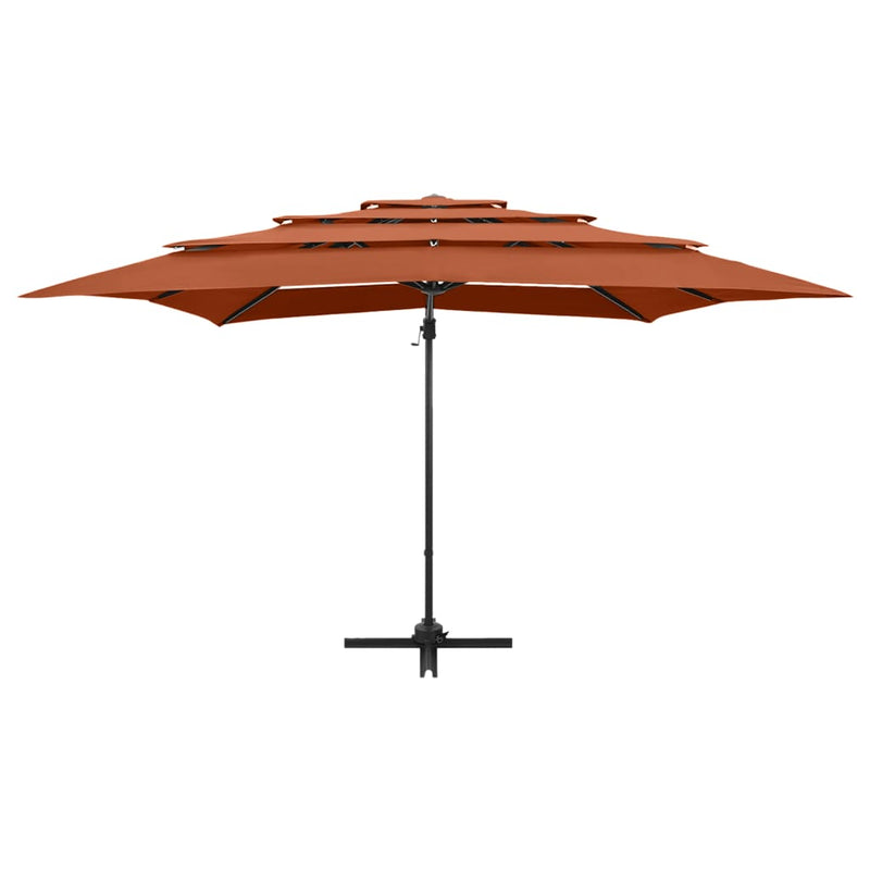 Load image into Gallery viewer, Vidaxl parasol 4-laags met aluminium paal 250x250 cm terracottakleurig