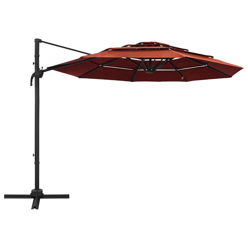 Load image into Gallery viewer, Vidaxl parasol 4-laags met aluminium paal 3x3 m terracottakleurig