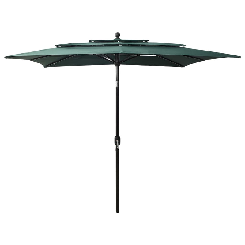 Load image into Gallery viewer, Vidaxl parasol 3-laags met aluminium paal 2,5x2,5 m groen