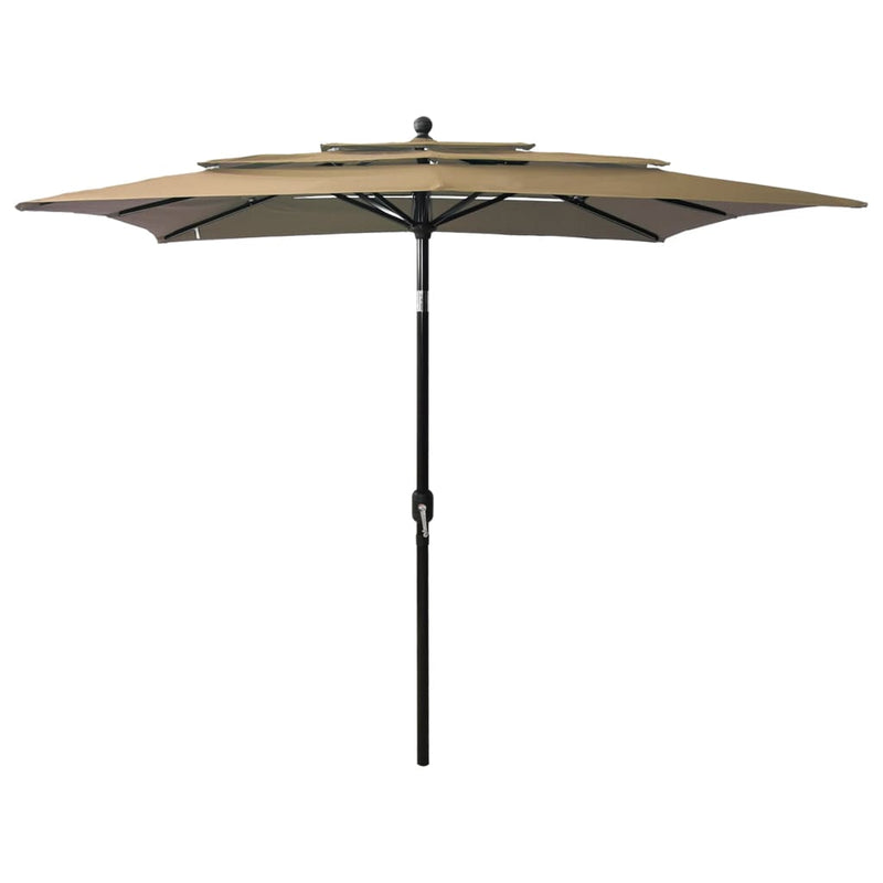 Load image into Gallery viewer, Vidaxl parasol 3-laags met aluminium paal 2,5x2,5 m taupe
