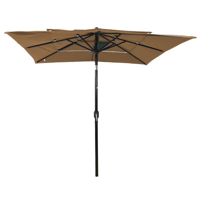 Load image into Gallery viewer, Vidaxl parasol 3-laags met aluminium paal 2,5x2,5 m taupe