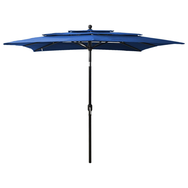 Load image into Gallery viewer, Vidaxl parasol 3-laags met aluminium paal 2,5x2,5 m azuurblauw