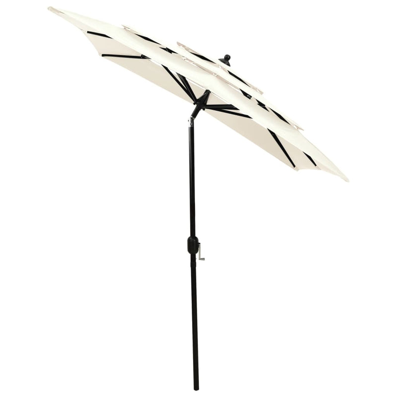 Load image into Gallery viewer, Vidaxl parasol 3-laags met aluminium paal 2x2 m zandkleurig