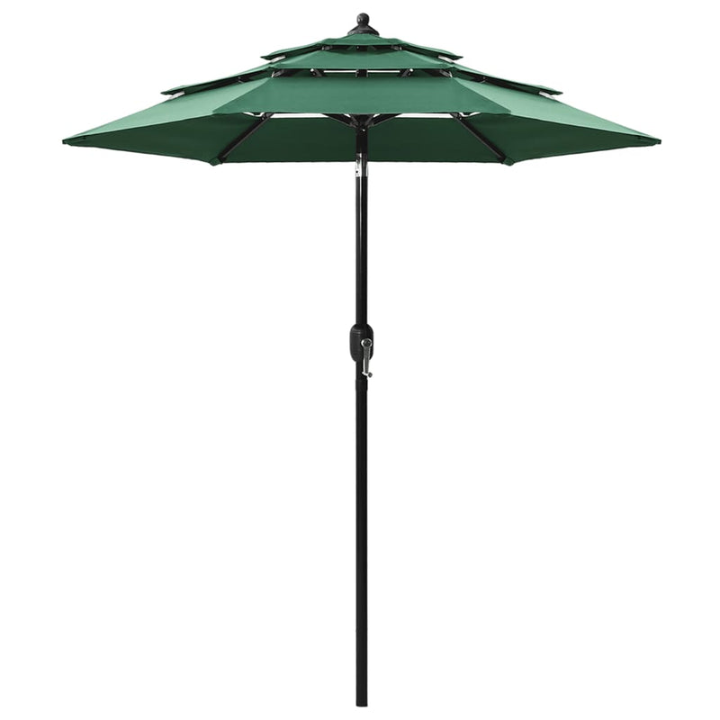 Load image into Gallery viewer, Vidaxl parasol 3-laags met aluminium paal 2 m groen