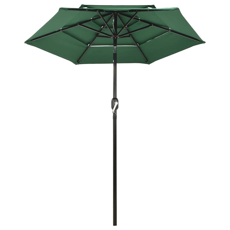 Load image into Gallery viewer, Vidaxl parasol 3-laags met aluminium paal 2 m groen