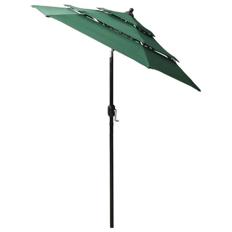 Load image into Gallery viewer, Vidaxl parasol 3-laags met aluminium paal 2 m groen