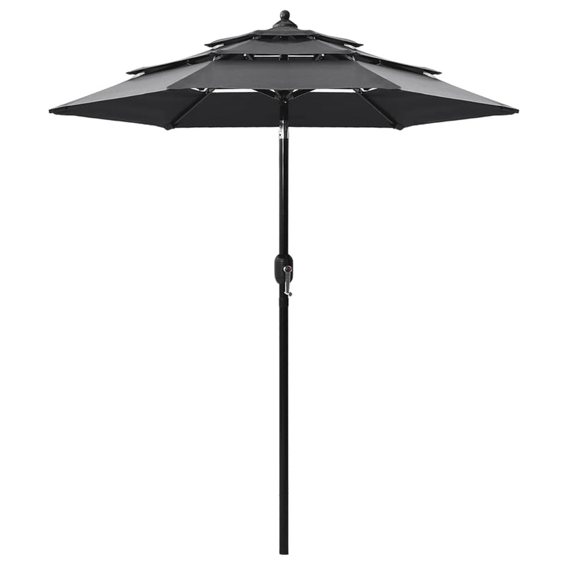 Load image into Gallery viewer, Vidaxl parasol 3-laags met aluminium paal 2 m antracietkleurig