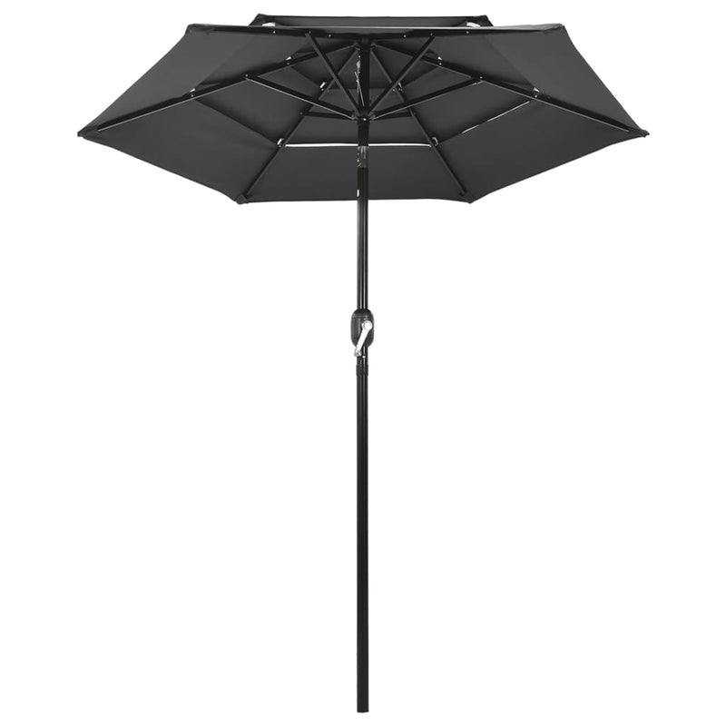 Load image into Gallery viewer, Vidaxl parasol 3-laags met aluminium paal 2 m antracietkleurig