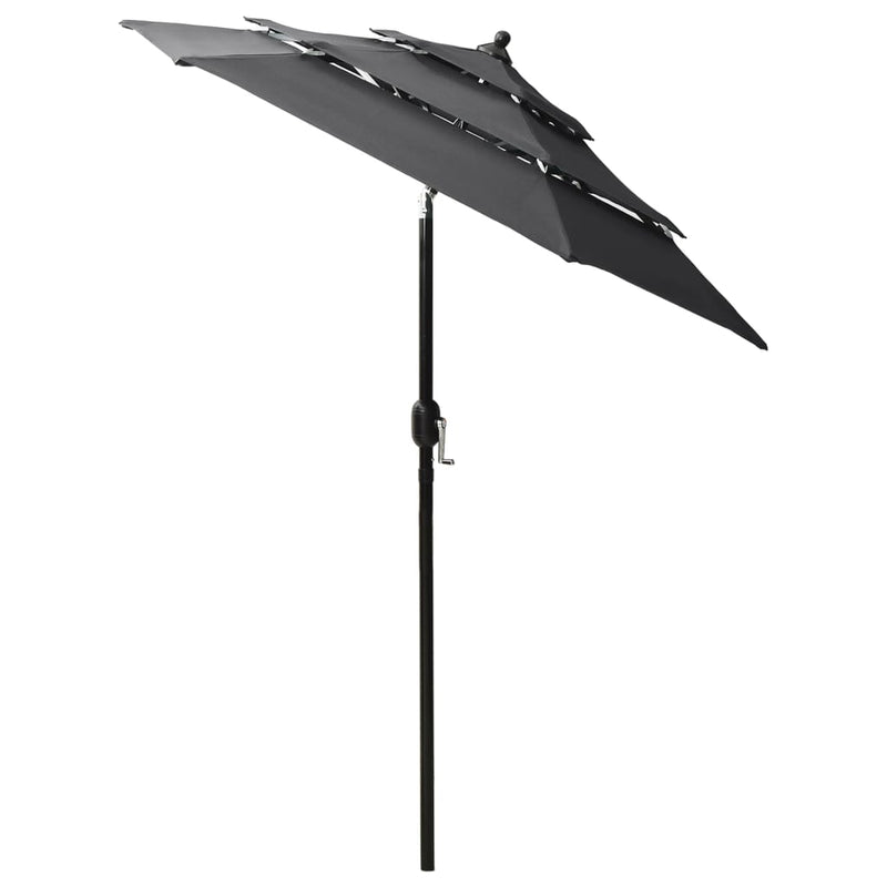 Load image into Gallery viewer, Vidaxl parasol 3-laags met aluminium paal 2 m antracietkleurig