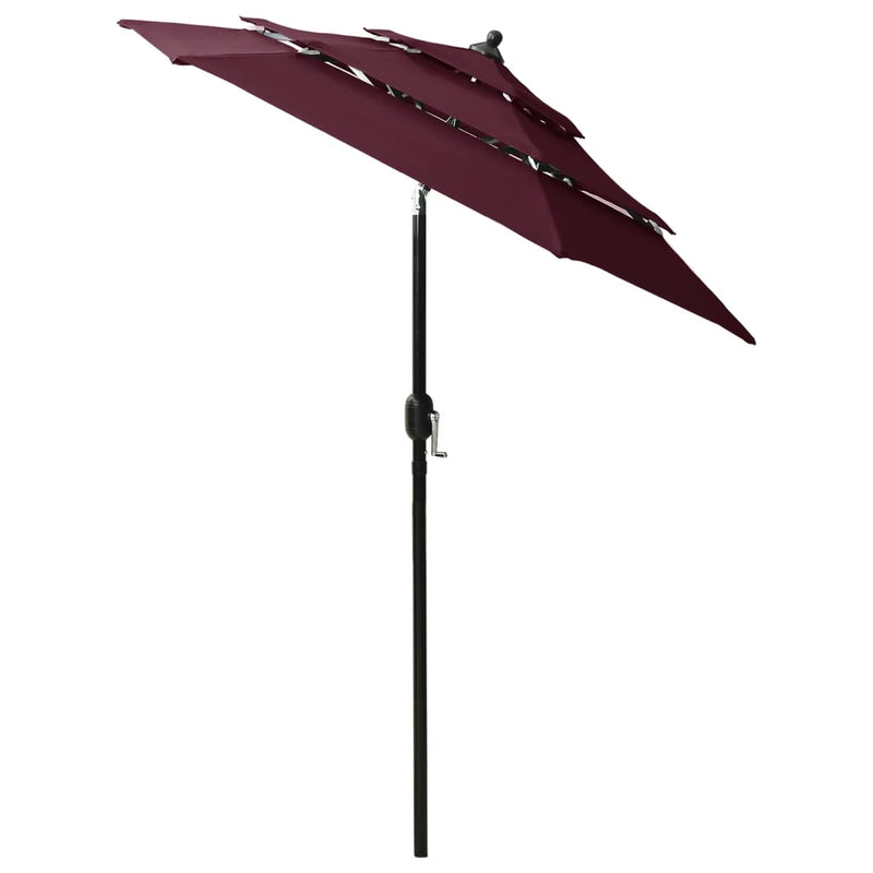 Load image into Gallery viewer, Vidaxl parasol 3-laags met aluminium paal 2 m bordeauxrood