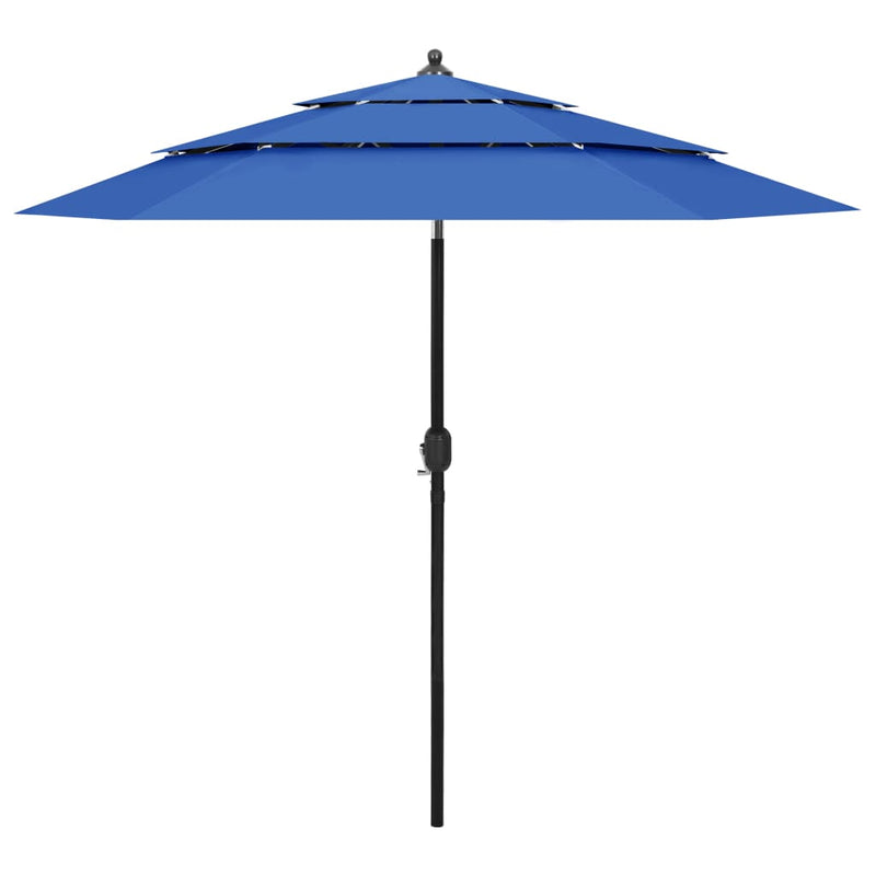 Load image into Gallery viewer, Vidaxl parasol 3-laags met aluminium paal 2,5 m azuurblauw