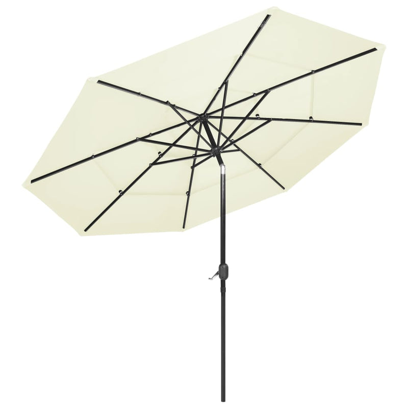 Load image into Gallery viewer, Vidaxl parasol 3-laags met aluminium paal 3 m zandkleurig