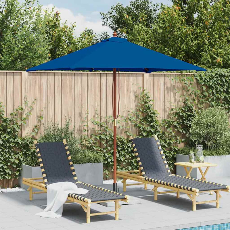 Load image into Gallery viewer, VidaXL Parasol met houten paal 150x200 cm blauw