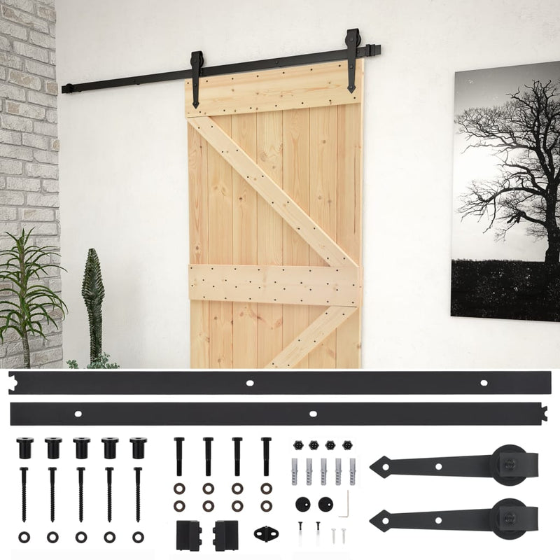 Load image into Gallery viewer, VidaXL Schuifdeur met beslag 100x210 cm massief grenenhout