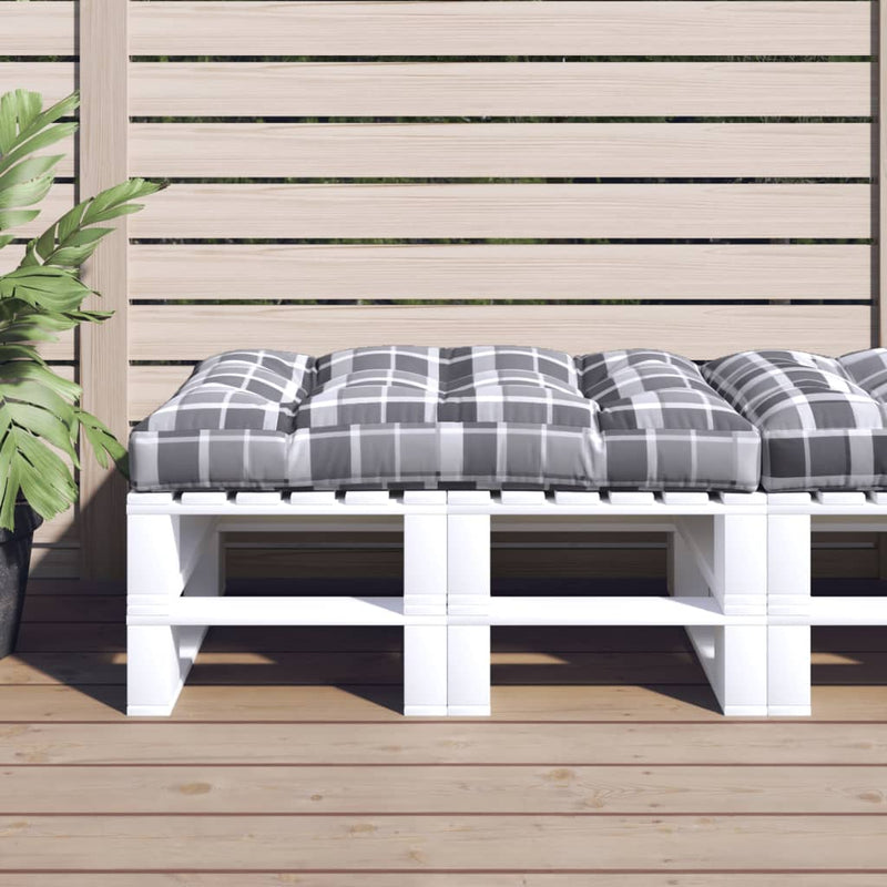 Load image into Gallery viewer, Vidaxl palletkussen 120x80x12 cm stof ruitpatroon grijs