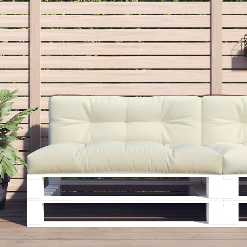 Afbeelding laden in galerijviewer, Vidaxl palletkussen 120x40x12 cm stof crèmekleurig