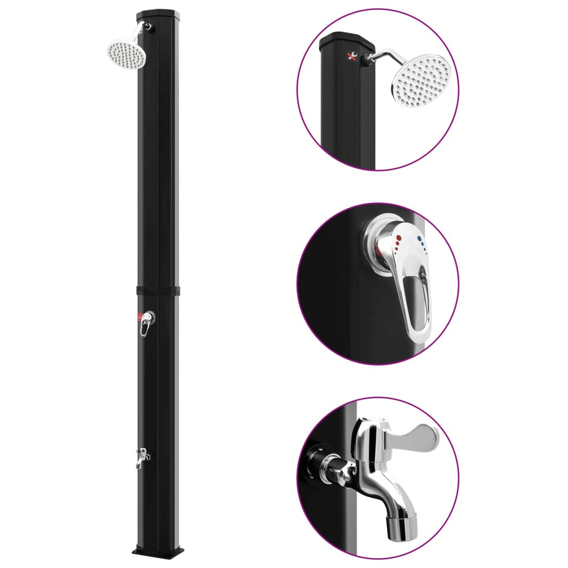 Load image into Gallery viewer, Vidaxl buitendouche solar met douchekop en kraan 35 l zwart