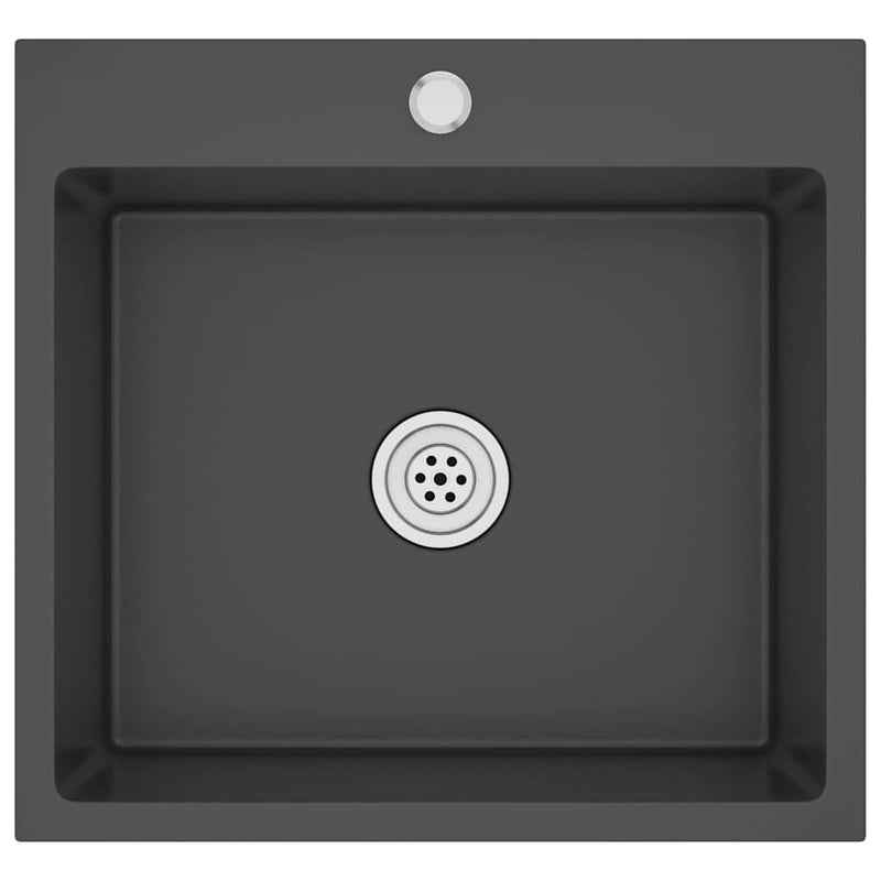 Load image into Gallery viewer, Vidaxl gootsteen handgemaakt roestvrij staal zwart