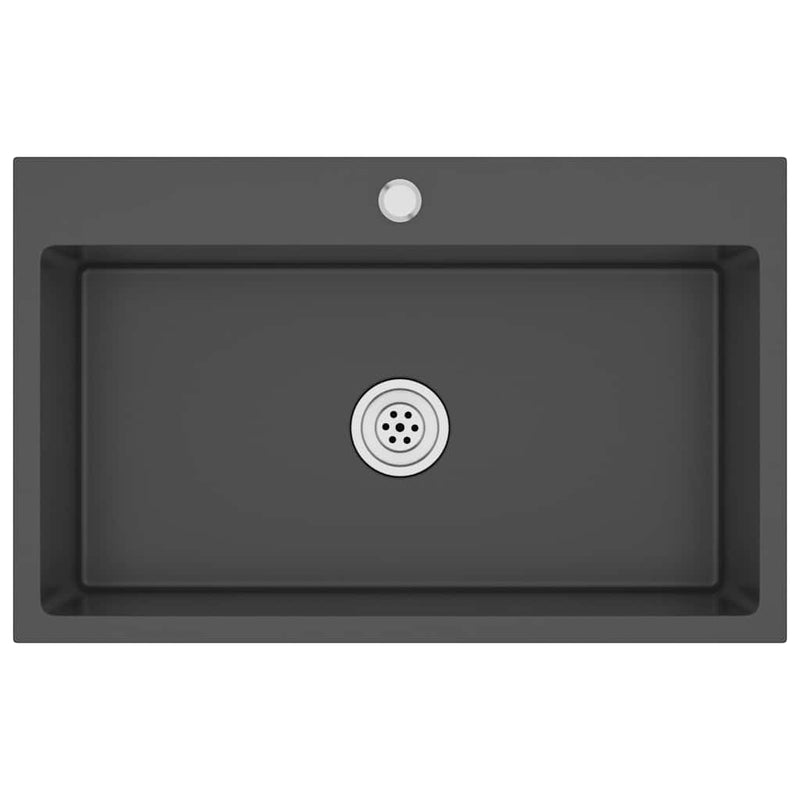 Load image into Gallery viewer, Vidaxl gootsteen handgemaakt roestvrij staal zwart