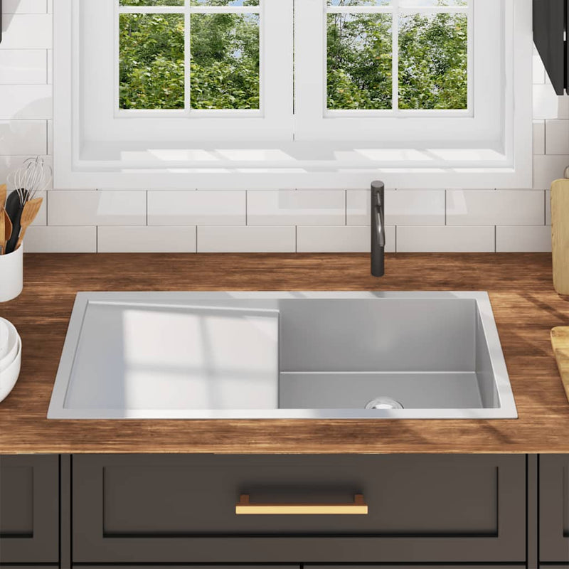 Load image into Gallery viewer, Vidaxl gootsteen handgemaakt roestvrij staal