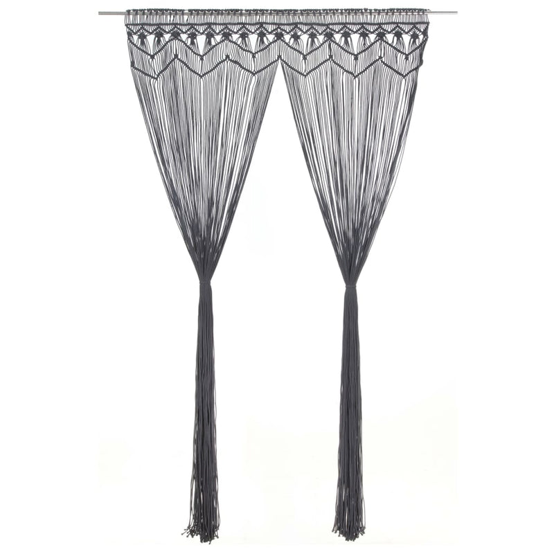 Load image into Gallery viewer, Vidaxl gordijn macramé 140x240 cm katoen antraciet