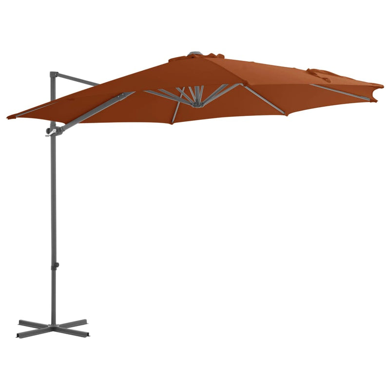 Load image into Gallery viewer, Vidaxl zweefparasol met stalen paal 300 cm terracottakleurig