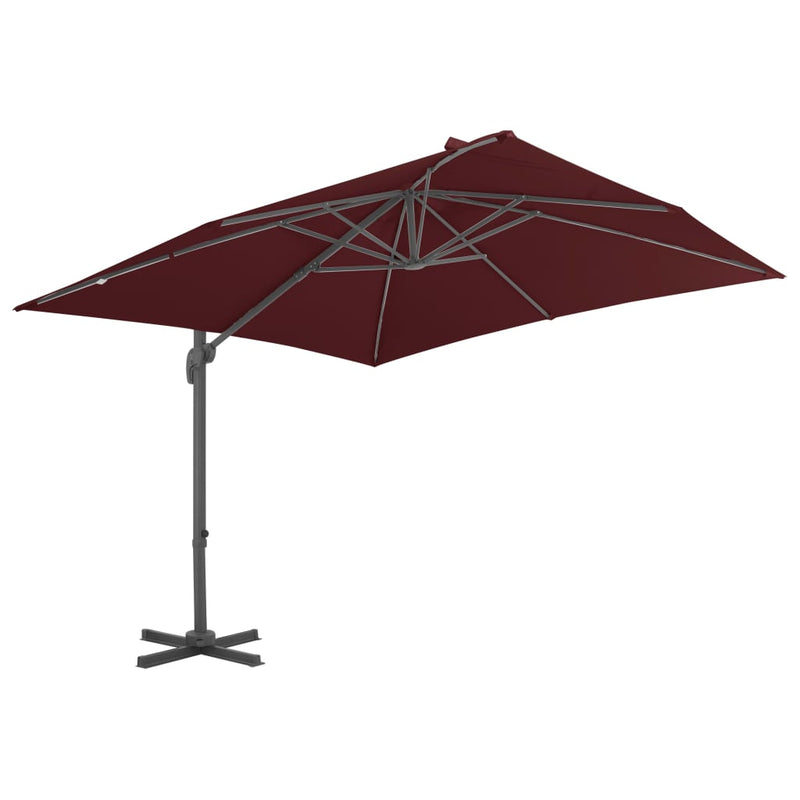 Load image into Gallery viewer, Vidaxl zweefparasol met aluminium paal 400x300 cm bordeauxrood